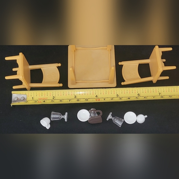 Calico Critters Furniture, Table, Chairs, Cups, Coffee Maker Lot Accessories Vtg - Picture 2 of 4